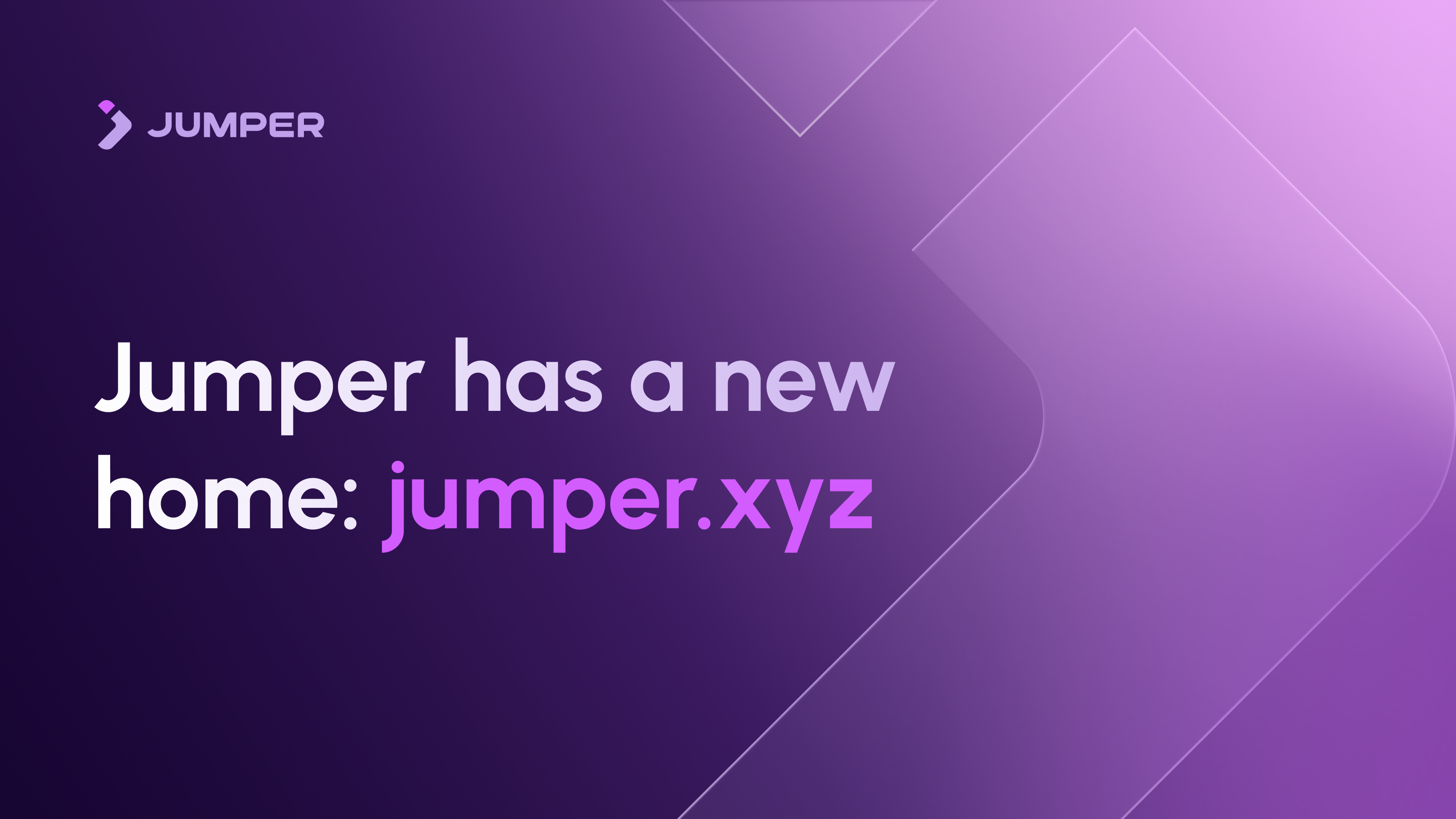 A banner with the title "Jumper has a new home: jumper.xyz"