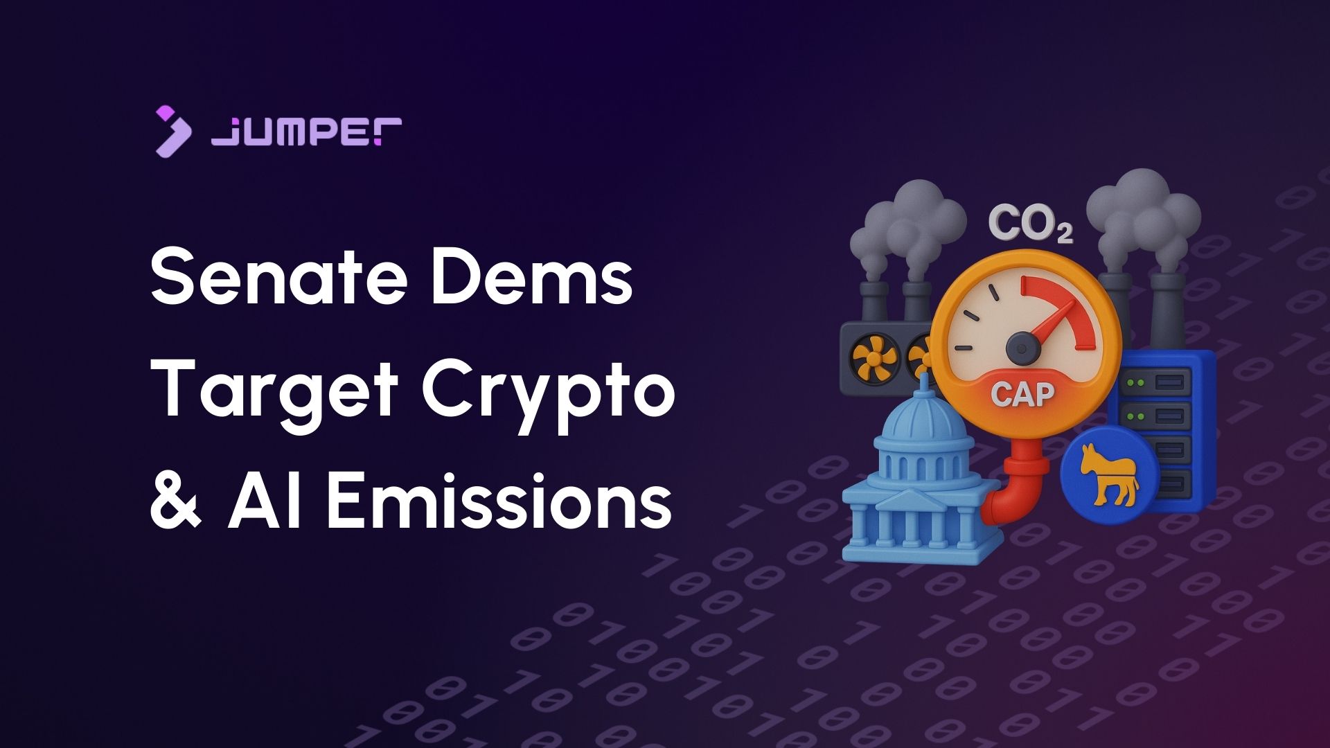 What emissions caps are Senate Democrats proposing for crypto mining and AI data centers?