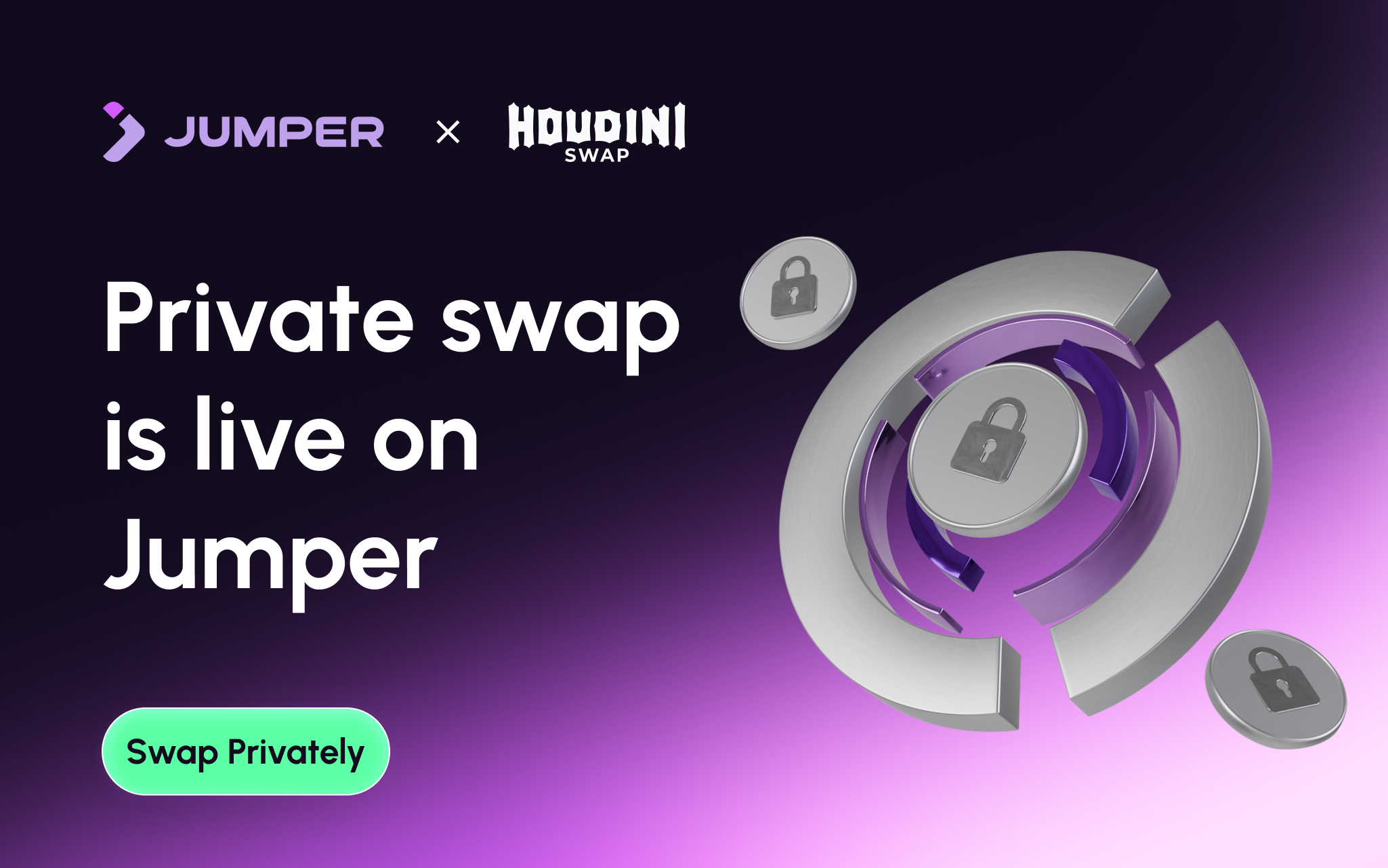 Jumper integrates Houdini to enable private swaps
